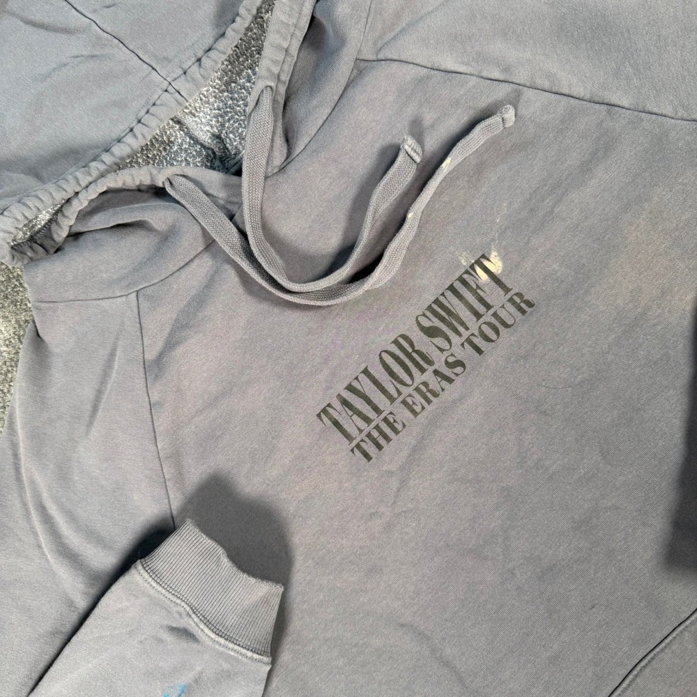 Taylor Swift The Eras Tour 2023 Hoodie Blue Gray Concert Merch Large L #4238